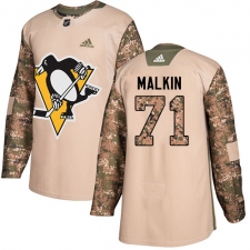Youth Adidas Pittsburgh Penguins #71 Evgeni Malkin Authentic Camo Veterans Day Practice NHL Jersey