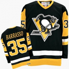 Men's CCM Pittsburgh Penguins #35 Tom Barrasso Premier Black Throwback NHL Jersey