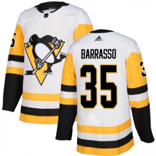 Women's Adidas Pittsburgh Penguins #35 Tom Barrasso Authentic White Away NHL Jersey