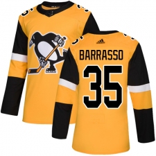 Youth Adidas Pittsburgh Penguins #35 Tom Barrasso Authentic Gold Alternate NHL Jersey