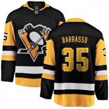 Youth Pittsburgh Penguins #35 Tom Barrasso Fanatics Branded Black Home Breakaway NHL Jersey