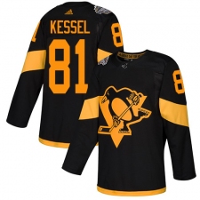 Men's Adidas Pittsburgh Penguins #81 Phil Kessel Black Authentic 2019 Stadium Series Stitched NHL Jersey