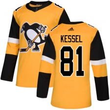 Men's Adidas Pittsburgh Penguins #81 Phil Kessel Premier Gold Alternate NHL Jersey