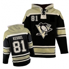 Men's Old Time Hockey Pittsburgh Penguins #81 Phil Kessel Authentic Black Sawyer Hooded Sweatshirt NHL Jersey