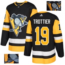Men's Adidas Pittsburgh Penguins #19 Bryan Trottier Authentic Black Fashion Gold NHL Jersey