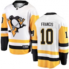 Men's Pittsburgh Penguins #10 Ron Francis Fanatics Branded White Away Breakaway NHL Jersey