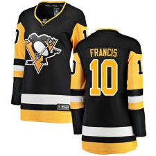 Women's Pittsburgh Penguins #10 Ron Francis Fanatics Branded Black Home Breakaway NHL Jersey
