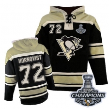 Men's Old Time Hockey Pittsburgh Penguins #72 Patric Hornqvist Authentic Black Sawyer Hooded Sweatshirt 2017 Stanley Cup Champions