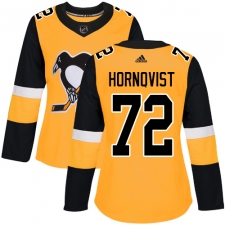 Women's Adidas Pittsburgh Penguins #72 Patric Hornqvist Authentic Gold Alternate NHL Jersey