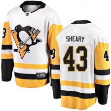 Youth Pittsburgh Penguins #43 Conor Sheary Fanatics Branded White Away Breakaway NHL Jersey
