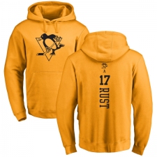 NHL Adidas Pittsburgh Penguins #17 Bryan Rust Gold One Color Backer Pullover Hoodie