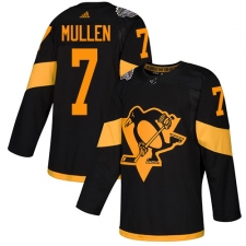 Men's Adidas Pittsburgh Penguins #7 Joe Mullen Black Authentic 2019 Stadium Series Stitched NHL Jersey