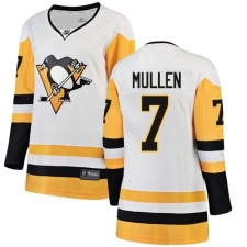 Women's Pittsburgh Penguins #7 Joe Mullen Authentic White Away Fanatics Branded Breakaway NHL Jersey