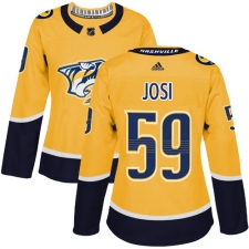 Women's Adidas Nashville Predators #59 Roman Josi Authentic Gold Home NHL Jersey