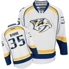 Men's Reebok Nashville Predators #35 Pekka Rinne Authentic White Away NHL Jersey