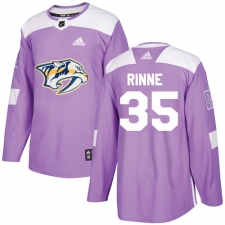 Youth Adidas Nashville Predators #35 Pekka Rinne Authentic Purple Fights Cancer Practice NHL Jersey
