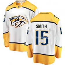 Men's Nashville Predators #15 Craig Smith Fanatics Branded White Away Breakaway NHL Jersey
