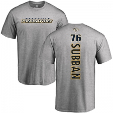 NHL Adidas Nashville Predators #76 P.K Subban Ash Backer T-Shirt