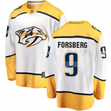 Men's Nashville Predators #9 Filip Forsberg Fanatics Branded White Away Breakaway NHL Jersey