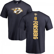 NHL Adidas Nashville Predators #9 Filip Forsberg Navy Blue Backer T-Shirt