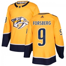 Youth Adidas Nashville Predators #9 Filip Forsberg Authentic Gold Home NHL Jersey