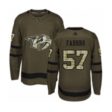 Men's Nashville Predators #57 Dante Fabbro Authentic Green Salute to Service Hockey Jersey
