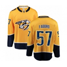 Men's Nashville Predators #57 Dante Fabbro Fanatics Branded Gold Home Breakaway Hockey Jersey