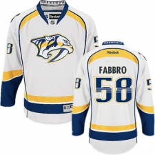 Men's Reebok Nashville Predators #58 Dante Fabbro Authentic White Away NHL Jersey