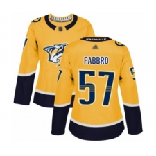 Women's Nashville Predators #57 Dante Fabbro Authentic Gold Home Hockey Jersey