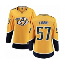 Women's Nashville Predators #57 Dante Fabbro Fanatics Branded Gold Home Breakaway Hockey Jersey