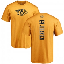 NHL Adidas Nashville Predators #92 Ryan Johansen Gold One Color Backer T-Shirt