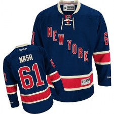Youth Reebok New York Rangers #61 Rick Nash Authentic Navy Blue Third NHL Jersey