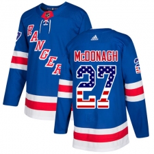 Men's Adidas New York Rangers #27 Ryan McDonagh Authentic Royal Blue USA Flag Fashion NHL Jersey