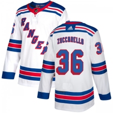 Men's Reebok New York Rangers #36 Mats Zuccarello Authentic White Away NHL Jersey