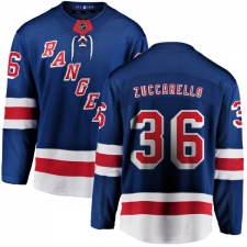 Youth New York Rangers #36 Mats Zuccarello Fanatics Branded Royal Blue Home Breakaway NHL Jersey