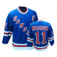 Men's CCM New York Rangers #11 Mark Messier Authentic Royal Blue Throwback NHL Jersey
