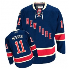 Women's Reebok New York Rangers #11 Mark Messier Authentic Navy Blue Third NHL Jersey