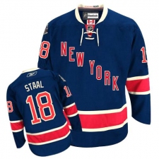 Men's Reebok New York Rangers #18 Marc Staal Authentic Navy Blue Third NHL Jersey