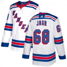Men's Reebok New York Rangers #68 Jaromir Jagr Authentic White Away NHL Jersey
