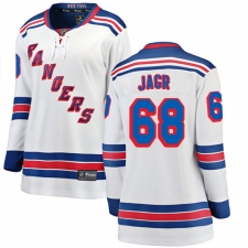 Women's New York Rangers #68 Jaromir Jagr Fanatics Branded White Away Breakaway NHL Jersey