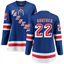 Women's New York Rangers #22 Mike Gartner Fanatics Branded Royal Blue Home Breakaway NHL Jersey