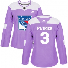 Women's Adidas New York Rangers #3 James Patrick Authentic Purple Fights Cancer Practice NHL Jersey