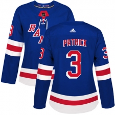 Women's Adidas New York Rangers #3 James Patrick Authentic Royal Blue Home NHL Jersey