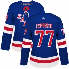 Women's Adidas New York Rangers #77 Phil Esposito Premier Royal Blue Home NHL Jersey
