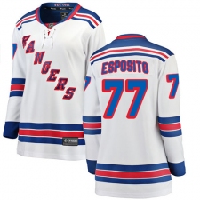 Women's New York Rangers #77 Phil Esposito Fanatics Branded White Away Breakaway NHL Jersey
