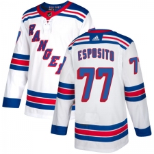 Women's Reebok New York Rangers #77 Phil Esposito Authentic White Away NHL Jersey