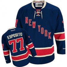 Youth Reebok New York Rangers #77 Phil Esposito Authentic Navy Blue Third NHL Jersey
