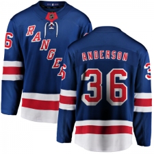 Youth New York Rangers #36 Glenn Anderson Fanatics Branded Royal Blue Home Breakaway NHL Jersey