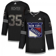 Men's Adidas New York Rangers #35 Mike Richter Black Authentic Classic Stitched NHL Jersey