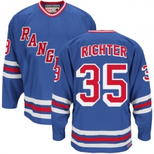 Men's CCM New York Rangers #35 Mike Richter Authentic Royal Blue Heroes of Hockey Alumni Throwback NHL Jersey